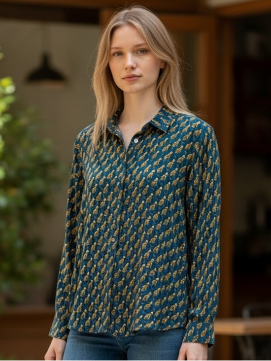Jane and Delancey Tops - JANE + DELANCEY Leopard Print Button Front Blouse XL Mustard Animal Print Top